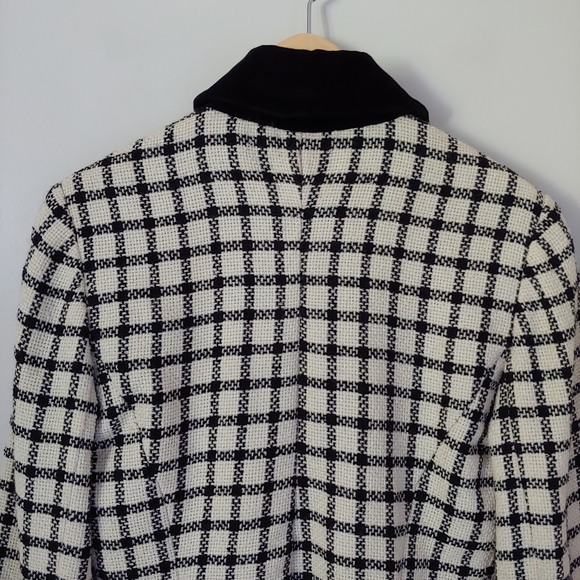 Oscar de la Renta Vintage Wool Checked Jacket Size US 6 - Picture 6 of 15